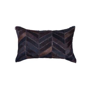 Natural Home Decor Torino Chevron Cowhide Pillow | 1-Piece | Chocolate | 12"x20"